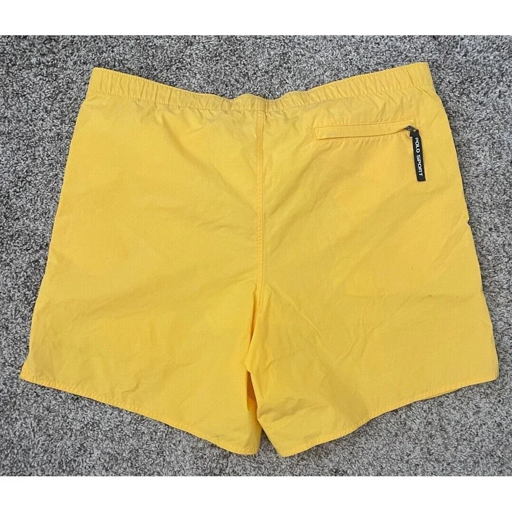 Polo Sport Ralph Lauren‎ Swim Trunks Men's Medium Yellow Lined 8